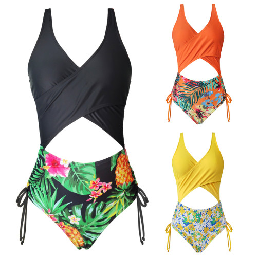 New European and American cross-border jumpsuit women's Amazon sexy high waisted bikini swimwear bikini wholesale