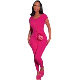 Hot selling factories wholesale cross-border women's clothing from Europe and America, foreign trade backless tight fitting clothes, long sleeved sexy women's jumpsuits