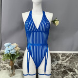 DIER Amazon's best-selling women's striped backless transparent mesh patchwork shapewear