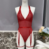 DIER Amazon's best-selling women's striped backless transparent mesh patchwork shapewear
