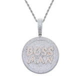 European and American Instagram New Hip Hop Letter MAN Full Diamond Pendant eaby Cross border Source Men's Necklace Jewelry Wholesale