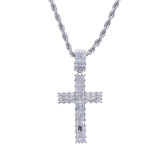 Cross border hip-hop new gold and silver cross zircon pendant, European and American necklace accessories in stock for distribution