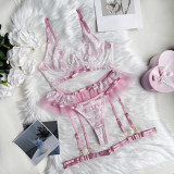 DIER Russia AliExpress Fashion Mesh Embroidered Girl's Dress, Sexy garter, and Fun Underwear Set