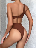 DIER Amazon's best-selling new solid color sexy backless sloping shoulder hollowed out jumpsuit for external wear