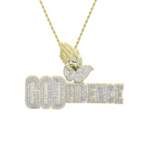 European and American hiphop new letter GOD FIDENCE pendant full of diamonds cross-border hip-hop men's necklaces wholesale