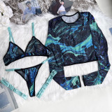 DIER European and American Ins Tie Dyed Sexy Underwear 5-piece Set New Tie Dyed Sexy Underwear Set