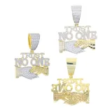 Instagram New Cross border Hip Hop TRUST NO ONE Letter Pendant, European and American Trendy Men's Necklace, One Piece for Shipping