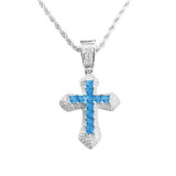 Instagram Cross border Hip Hop New Cross Zircon Pendant, European and American Fashion Trend Couple Necklace, One Piece for Shipping