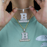 Cross border hip-hop new YOURSELF letter pendant can wear 12mm chain, European and American trendy men's necklace