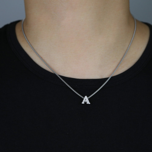 New Hip Hop Name Pendant Necklace Inlaid with Zircon Spliced Letter Necklace Jewelry in Stock, One Piece for Shipping