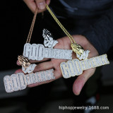 European and American hiphop new letter GOD FIDENCE pendant full of diamonds cross-border hip-hop men's necklaces wholesale