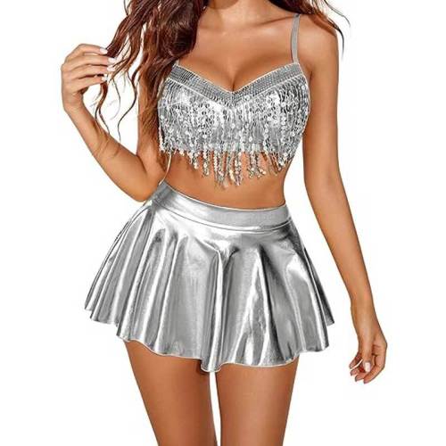 Amazon's best-selling girl group performance outfit, tassel bra, girl game suit, swimsuit, short skirt, three piece set wholesale