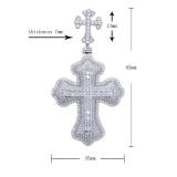 AliExpress Foreign Trade New Double Cross Zircon Pendant, European and American Fashion Trend Men's Necklace, One Piece for Shipping