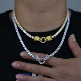 Amazon Wish New Chinese Wind Dragon 5mm Zircon Necklace Wholesale of European and American Trendy Men's Necklaces