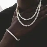 European and American cross-border hip-hop basic chain 5mm zircon single row tennis chain necklace tennis chain jewelry in stock