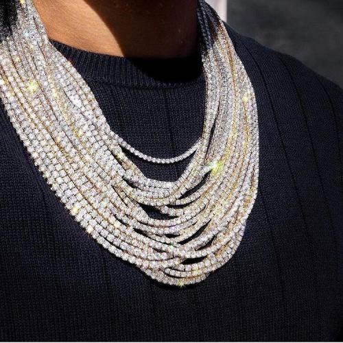 European and American cross-border hip-hop basic chain 5mm zircon single row tennis chain necklace tennis chain jewelry in stock