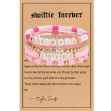 Bohemian Cord Woven Bracelet Colorful Letter Beads Adjustable Friendship Bracelet Set Swiftie Bracelet Set