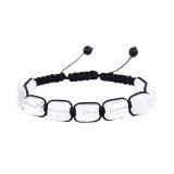Rectangular Stone Yoga Bracelet White Crystal Green Dongling Purple Crystal Weaving Colorful Bracelet Cross border Exclusive Jewelry