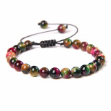 Cross border new 6mm natural stone bead bracelet, women's handmade woven sports energy bracelet, hot selling in Europe and America