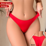 European and American underwear, women's big red, sexy, sexy, solid color, comfortable, lightweight new Amazon women's thong
