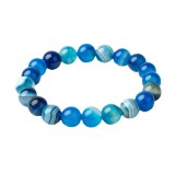 New creative 10mm blue agate blue crystal bracelet with blue stripe bracelet manufacturer wholesale source goods