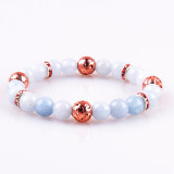 Crystal Bracelet Amazon White Turquoise Bracelet Colorful Emperor Stone Double Layer Pink Zebra Magnet Essential Oil Bracelet