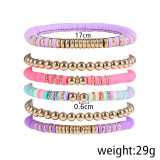 Amazon's Hot Selling Soft Ceramic Ball Bracelet Set with Retro Bohemian Style Popular Handicrafts for Men and Women