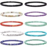 Amazon Cross border Hot selling Bead String 4mm Natural Stone Beads Charming Women's Bracelet Foreign Trade Bracelet Couple Bracelet