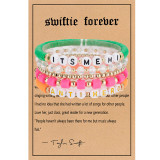 Bohemian Cord Woven Bracelet Colorful Letter Beads Adjustable Friendship Bracelet Set Swiftie Bracelet Set