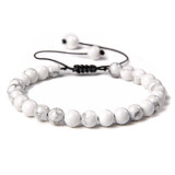 Cross border new 6mm natural stone bead bracelet, women's handmade woven sports energy bracelet, hot selling in Europe and America