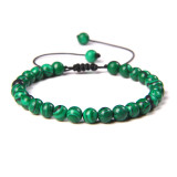 Cross border new 6mm natural stone bead bracelet, women's handmade woven sports energy bracelet, hot selling in Europe and America