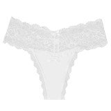 Hot selling cross-border e-commerce products in Europe and America, women's thong with bow and lace edges, available in stock for foreign trade large-sized underwear
