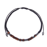 Hot selling woven bracelet, magnetic stone, black iron stone, partition wood, magnetic stone beads, nylon braided rope bracelet, Moss code bracelet