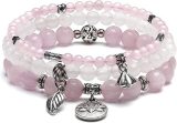 Cross border 3-piece set of crystal rose quartz bracelets, agate Shoushan stone elastic bracelets, men's and women's jewelry gifts