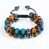 Tiger's Eye Stone Cat's Eye Green Pine Red Pattern Obsidian Green Ghost Bracelet Bracelet Hand Strand Natural Stone Weaving Men's and Women's Bracelet