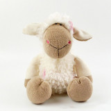 Amazon's popular seven color wool plush toy in stock, wolf skin sheep wearing flower sheep animal doll, little lamb doll gift