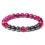 Wholesale of cross-border e-commerce 8MM tiger eye stone bracelets for couples, black magnet bracelets for men and women, natural stone beaded bracelets, wholesale