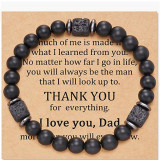 Father's Day Gift I love you dad magnetic partition volcanic stone bucket bead black frosted volcanic stone bracelet