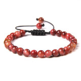 Cross border new 6mm natural stone bead bracelet, women's handmade woven sports energy bracelet, hot selling in Europe and America