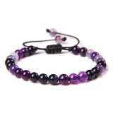 Cross border new 6mm natural stone bead bracelet, women's handmade woven sports energy bracelet, hot selling in Europe and America