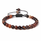 Cross border new 6mm natural stone bead bracelet, women's handmade woven sports energy bracelet, hot selling in Europe and America