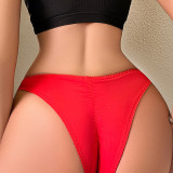 European and American underwear, women's big red, sexy, sexy, solid color, comfortable, lightweight new Amazon women's thong