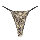 Foreign trade leopard print thong for girls, sexy, hot and flirtatious. Adjustable low waisted new pure cotton underwear