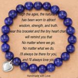 Amazon Hot Selling Pink Zebra Blue Gold Stone Powder Crystal White Turquoise Beaded Bracelet Love Peach Heart Pendant Beaded Bracelet
