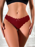 European and American women's underwear, lace lace lace, sexy multi-color pure cotton crotch, knitted lightweight hollow cross-border mid waist underwear for women