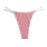 Foreign trade sexy thong, seductive for women's taste, lightweight and breathable, with fine stripes and pit stripes, low waisted women's underwear in stock