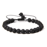 Cross border new 6mm natural stone bead bracelet, women's handmade woven sports energy bracelet, hot selling in Europe and America