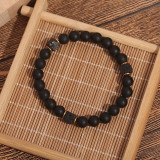 Father's Day Gift I love you dad magnetic partition volcanic stone bucket bead black frosted volcanic stone bracelet