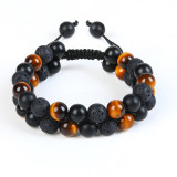Tiger's Eye Stone Cat's Eye Green Pine Red Pattern Obsidian Green Ghost Bracelet Bracelet Hand Strand Natural Stone Weaving Men's and Women's Bracelet