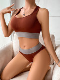 Cross border New Women's Seamless Bra Set Sports and Casual Colored Soft and Comfortable European Seamless Set Women's